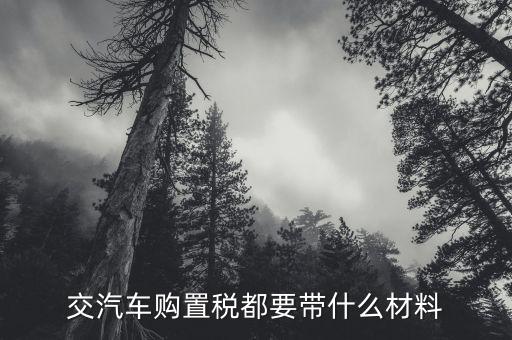 購(gòu)置稅需要什么材料，交汽車購(gòu)置稅都要帶什么材料