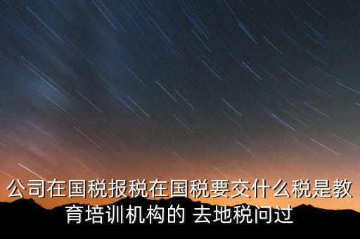 公司在國稅報(bào)稅在國稅要交什么稅是教育培訓(xùn)機(jī)構(gòu)的 去地稅問過