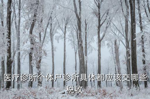 醫(yī)健護(hù)航都交什么稅，醫(yī)療診所個體戶診所具體都應(yīng)該交哪些稅收
