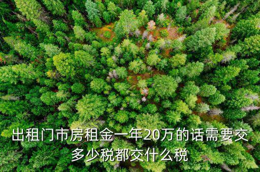 門市房出租要交什么稅，門面房向外出租要交稅嗎