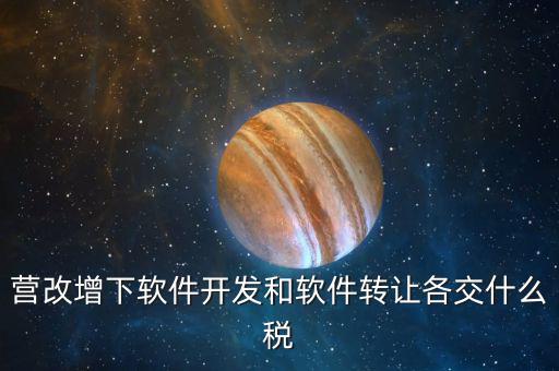 營改增下軟件開發(fā)和軟件轉讓各交什么稅