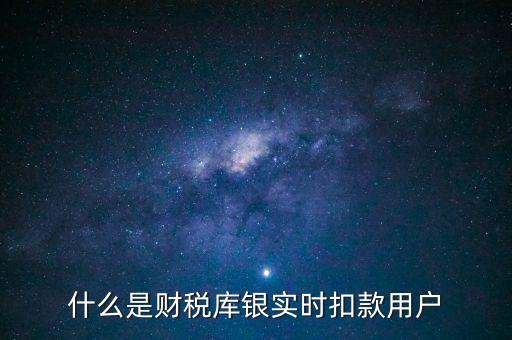 什么是財稅庫銀實(shí)時扣款用戶
