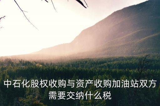 資產收購要交什么稅，中石化股權收購與資產收購加油站雙方需要交納什么稅