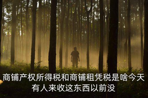 什么叫店面租憑稅，商鋪產(chǎn)權(quán)所得稅和商鋪租憑稅是啥今天有人來收這東西以前沒