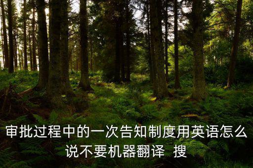 審批過程中的一次告知制度用英語(yǔ)怎么說不要機(jī)器翻譯  搜