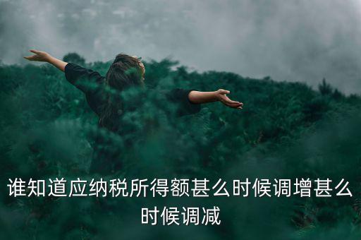 什么時候納稅調(diào)增調(diào)減，誰知道應(yīng)納稅所得額甚么時候調(diào)增甚么時候調(diào)減