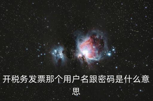 國稅登陸用戶名密碼是什么意思，開稅務(wù)發(fā)票那個用戶名跟密碼是什么意思