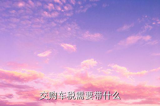 銅陵交購(gòu)車(chē)稅需要什么材料，汽車(chē)購(gòu)置稅要什么材料