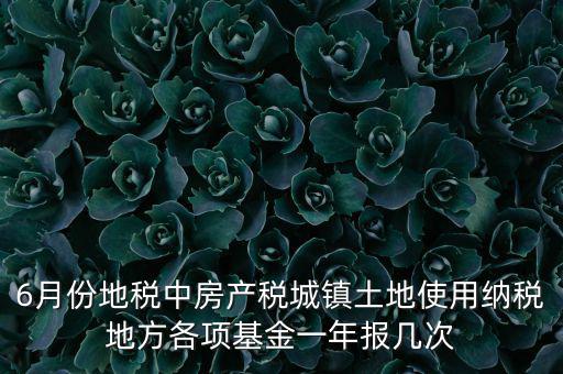 6月份地稅都報什么，每月地稅申報都要報些什么稅