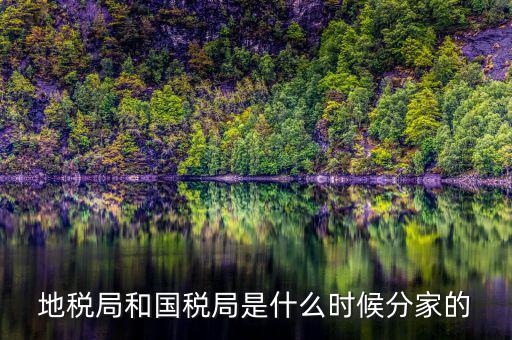 國稅源什么時候，地稅局和國稅局是什么時候分家的