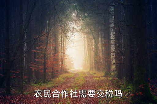 農民合作社需要交稅嗎
