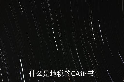 什么是地稅的CA證書(shū)