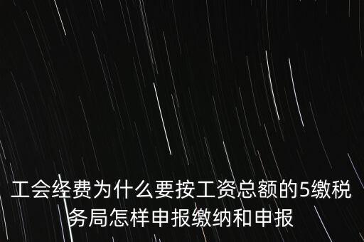 工會經(jīng)費為什么要按工資總額的5繳稅務(wù)局怎樣申報繳納和申報