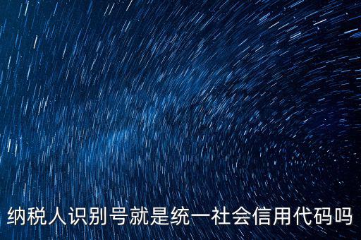 納稅人識別與社會信用代碼是什么，納稅人識別號就是統(tǒng)一社會信用代碼嗎