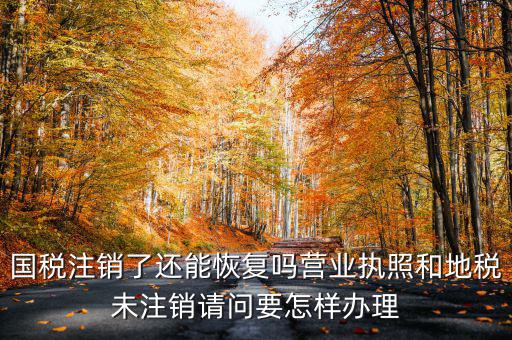 恢復(fù)國稅都需要什么，國稅注銷了還能恢復(fù)嗎營業(yè)執(zhí)照和地稅未注銷請問要怎樣辦理