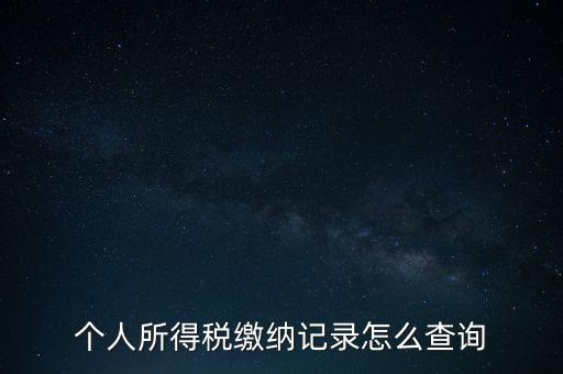 如何查詢個(gè)人所得稅繳納情況，個(gè)人所得稅繳納記錄怎么查詢