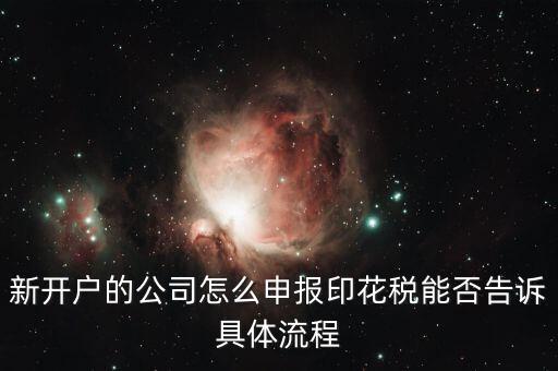 新開(kāi)戶(hù)的公司怎么申報(bào)印花稅能否告訴具體流程