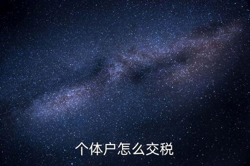 個體工商戶如何納稅，個體工商戶怎樣報稅