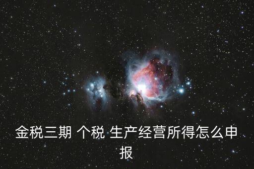 金三個稅如何申報，金稅三期 個稅 生產(chǎn)經(jīng)營所得怎么申報