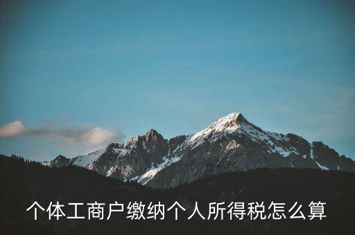個體如何算繳稅，個體工商戶怎么交稅