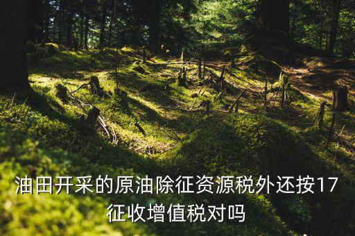 海上油氣田資源稅如何理解，油田開采的原油除征資源稅外還按17征收增值稅對嗎