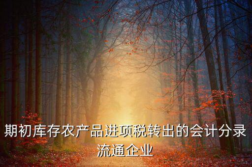 農(nóng)產(chǎn)品期初進項稅額如何轉(zhuǎn)出，進項稅怎么轉(zhuǎn)出來