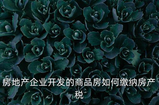 房地產(chǎn)企業(yè)如何交納房產(chǎn)稅，房地產(chǎn)開發(fā)企業(yè)需要繳納哪些稅