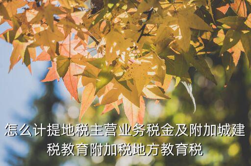 地稅附加費如何計算，附加費怎么算