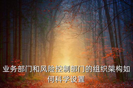 風(fēng)控如何落實(shí)到部門(mén)，業(yè)務(wù)部門(mén)和風(fēng)險(xiǎn)控制部門(mén)的組織架構(gòu)如何科學(xué)設(shè)置