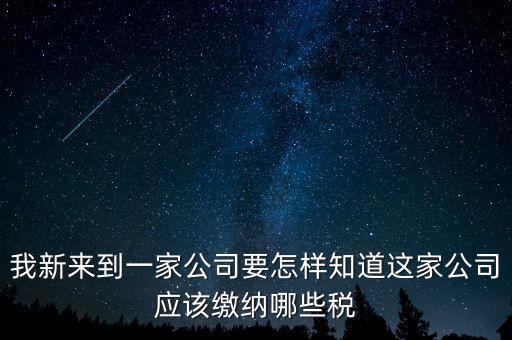 如何查稅種，我新來到一家公司要怎樣知道這家公司應(yīng)該繳納哪些稅
