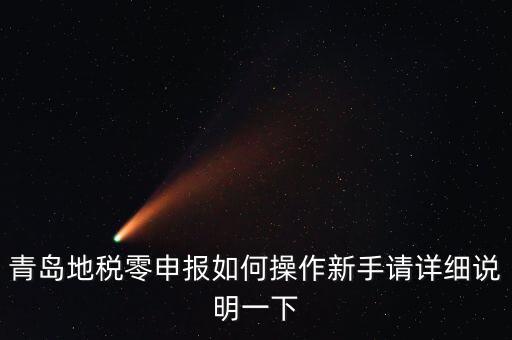 青島地稅零申報如何操作新手請詳細(xì)說明一下