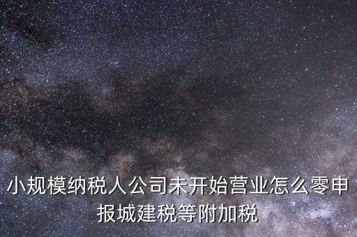 城建稅如何零申報(bào)，小規(guī)模納稅人公司未開始營(yíng)業(yè)怎么零申報(bào)城建稅等附加稅