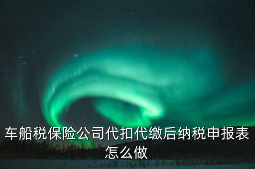 車船稅申報表如何填寫，車船稅保險公司代扣代繳后納稅申報表怎么做