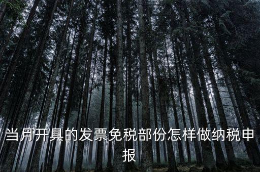 免稅和納稅如何申報，當月開具的發(fā)票免稅部份怎樣做納稅申報