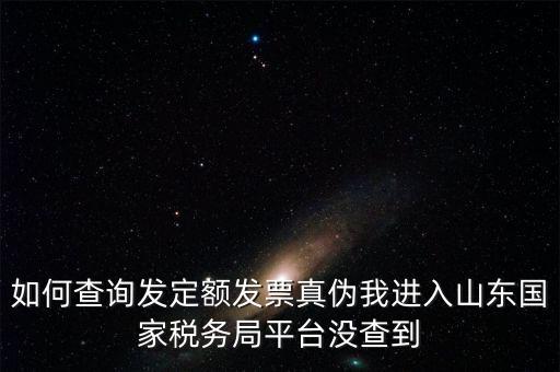 如何查詢發(fā)定額發(fā)票真?zhèn)挝疫M入山東國家稅務局平臺沒查到