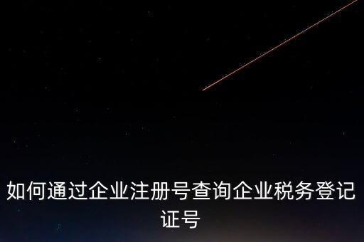 如何通過企業(yè)注冊號(hào)查詢企業(yè)稅務(wù)登記證號(hào)
