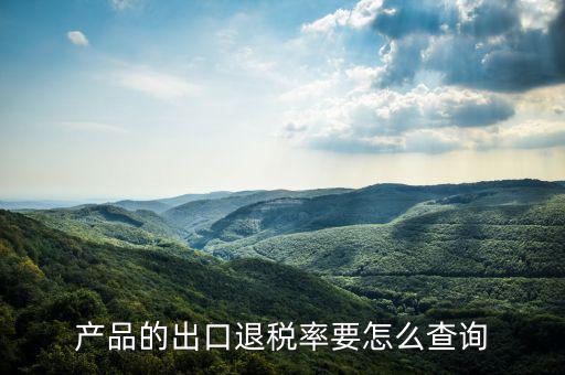 產品的出口退稅率要怎么查詢