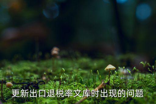 出口退稅文庫(kù)如何更新，請(qǐng)問(wèn)各位出口退稅系統(tǒng)里的代碼庫(kù)怎么更新啊怎么老沒(méi)反應(yīng)的呢