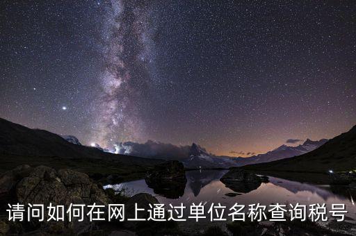 請(qǐng)問(wèn)如何在網(wǎng)上通過(guò)單位名稱查詢稅號(hào)