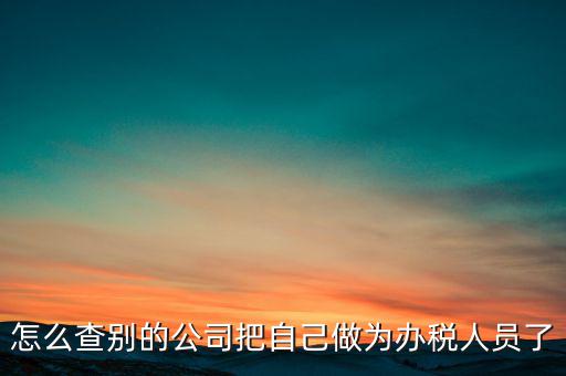 如何查公司辦稅人員，怎么查別的公司把自己做為辦稅人員了