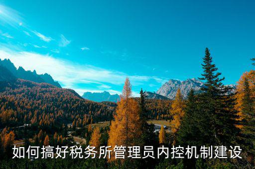 如何搞好稅務所管理員內控機制建設