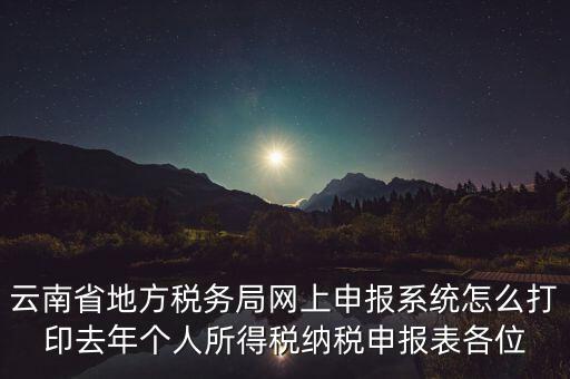 云南稅局如何查詢打印納稅申報，云南省地方稅務(wù)局網(wǎng)上申報系統(tǒng)怎么打印去年個人所得稅納稅申報表各位