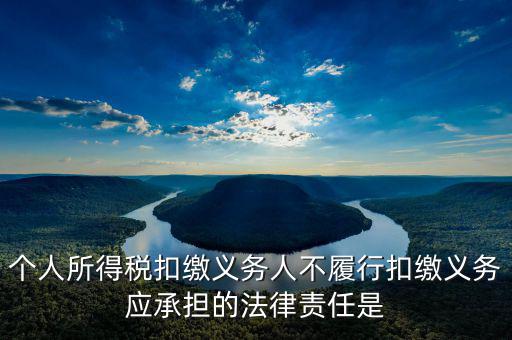 個人所得稅扣繳義務(wù)人不履行扣繳義務(wù)應(yīng)承擔的法律責任是