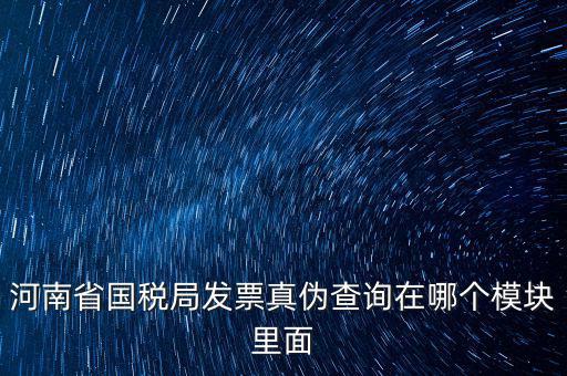 河南省國(guó)稅發(fā)票真?zhèn)稳绾尾樵?xún)，河南怎么看發(fā)票的真與偽