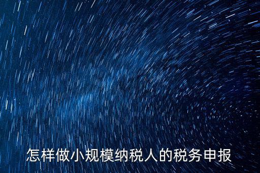 小規(guī)模納稅人水利基金如何申報(bào)，怎樣做小規(guī)模納稅人的稅務(wù)申報(bào)