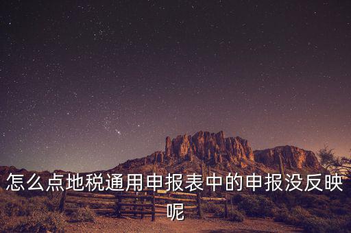 怎么點(diǎn)地稅通用申報表中的申報沒反映呢