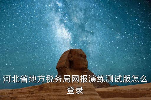 河北省地方稅務局網報演練測試版怎么登錄