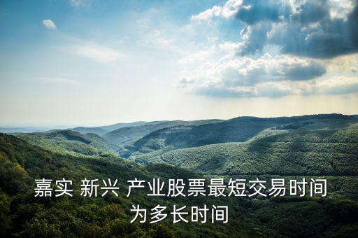  嘉實 新興 產業(yè)股票最短交易時間為多長時間