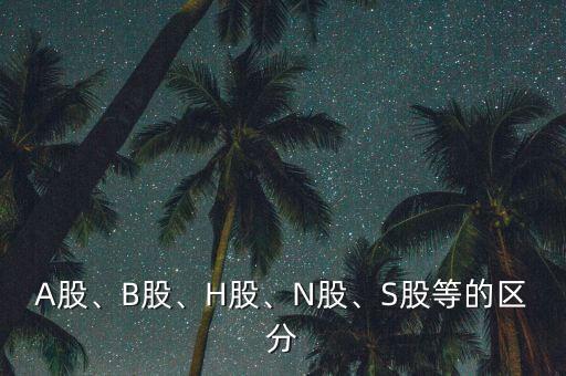 A股、B股、H股、N股、S股等的區(qū)分