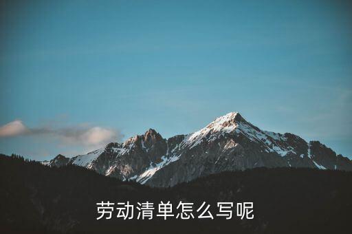 勞動(dòng)清單怎么寫(xiě)呢